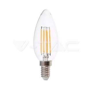 led bulb - 6w filament e14 clear cover candle 6400k 130lm/w