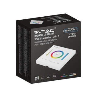  controller dimmer wireless rf 2.4ghz per strip led rgb/rgbw/rgbcct 5 canali 12v/24v 10a con pannello di controllo touch da pare