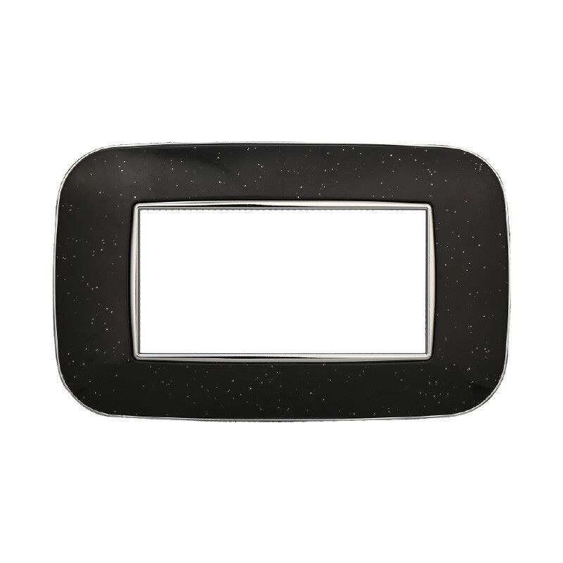 placca 4 moduli ettroit an91424 moon orbis ovale nero brillante compatibile axolute