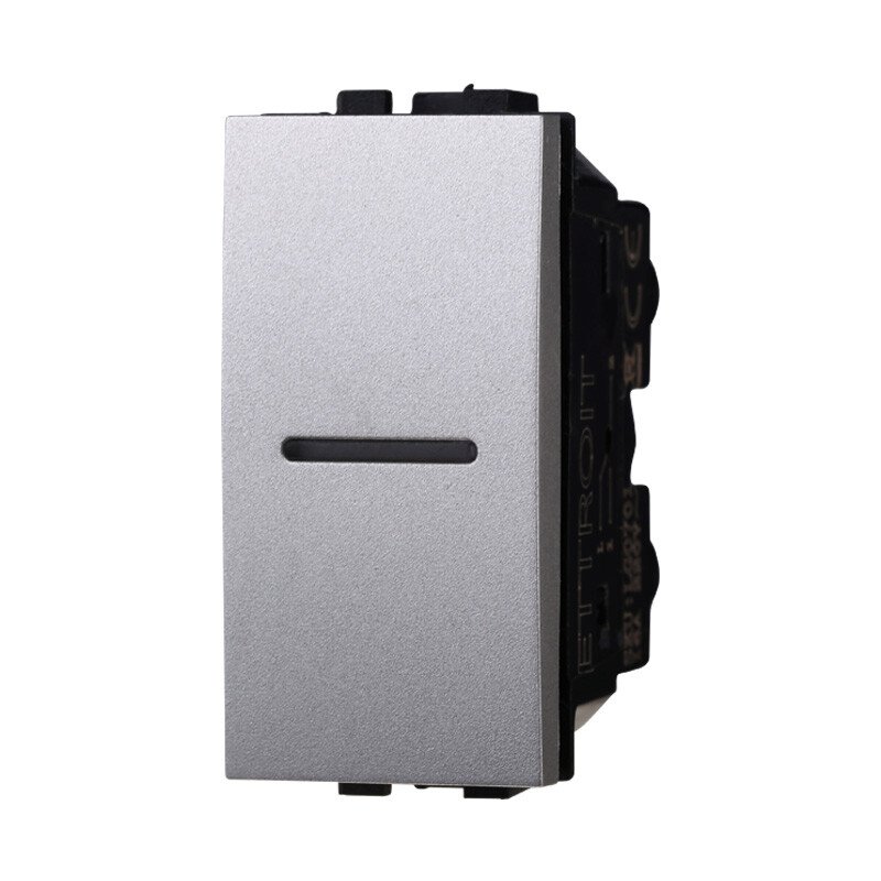 pulsante 1p assiale ettroit space lg0601 grigio compatibile living