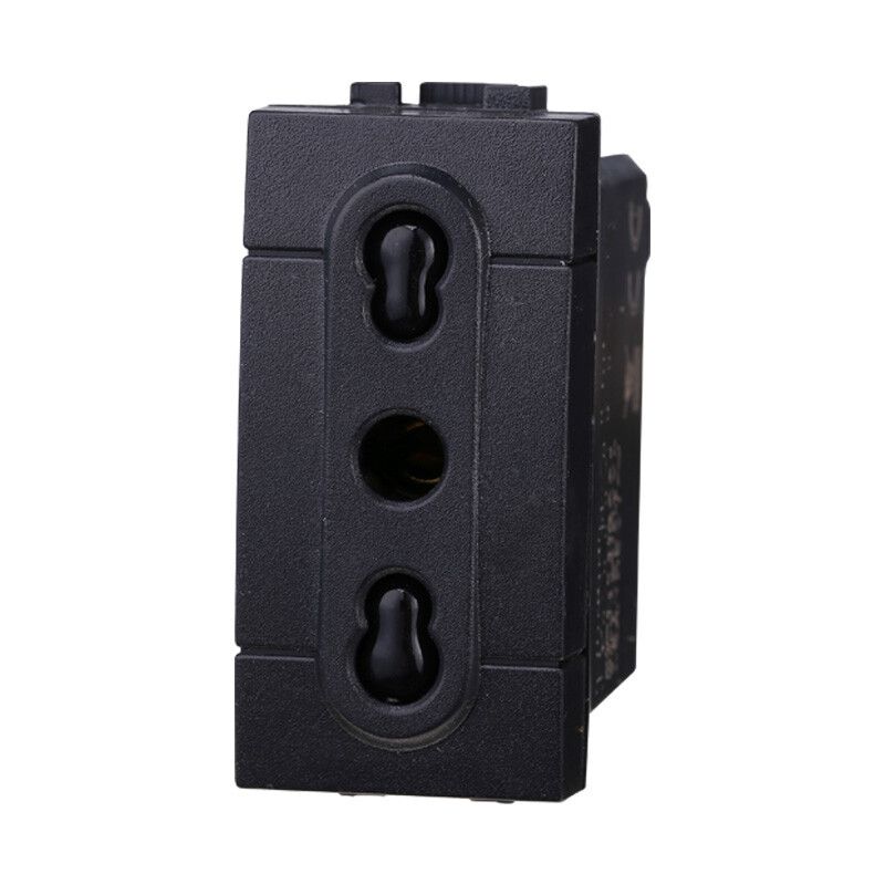 presa bipasso ettroit space ln2001 nera 2p+t 10/16a compatibile living