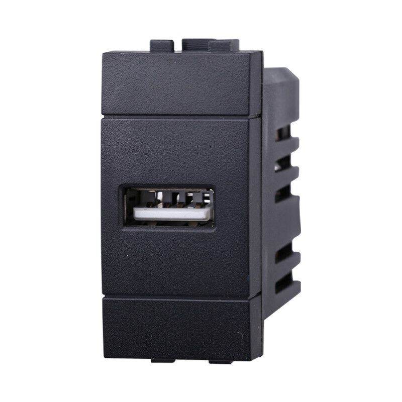 presa caricatore usb-a ettroit space ln2401 5 v 2,1 a nera compatibile living