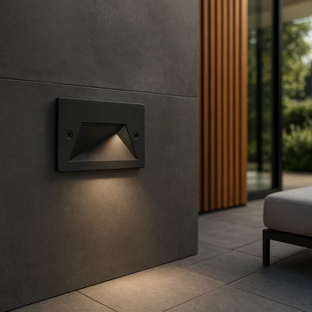 segnapasso led universo 3 color es49-n3c 3w ip65 nero per scatola 503 - dettaglio 3
