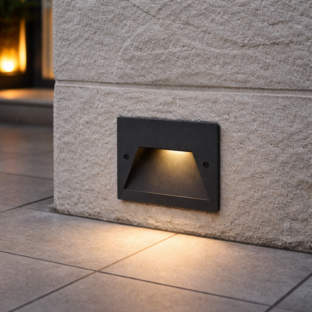 segnapasso led universo 3 color es49-n3c 3w ip65 nero per scatola 503 - dettaglio 2