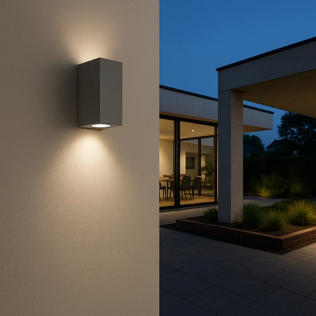 applique da esterno universo es55-g doppia gu10 grigio ip65