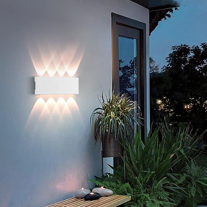 applique da esterno grifi 3 colori curvo 16w bianco ip65 - dettaglio 3