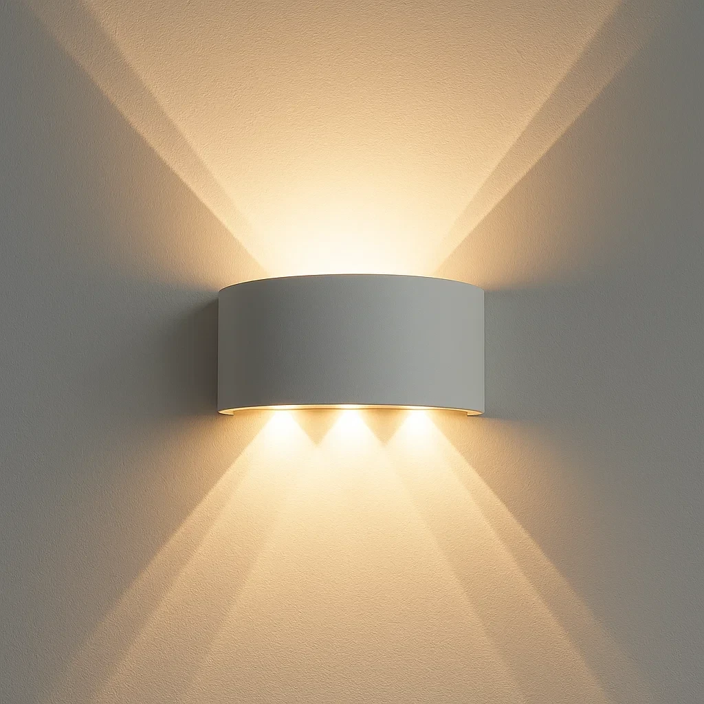 applique da esterno curvo grifi 3 colori curv-12-b 12w bianca ip65 - dettaglio 2