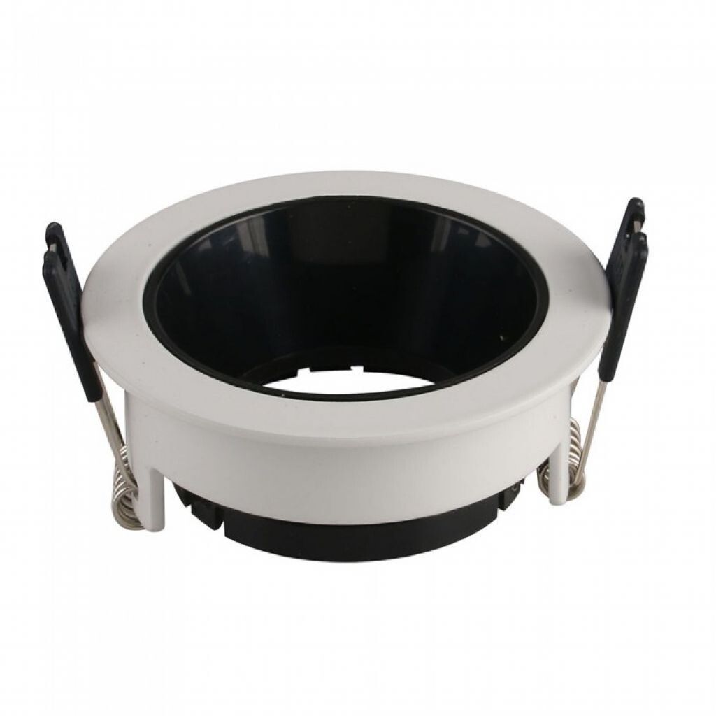 portafaretto da incasso v-tac vt-872-wb gu10 rotondo bianco e nero