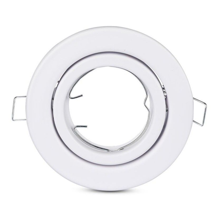 portafaretto da incasso orientabile v-tac vt-7227rd-wh gu10 bianco
