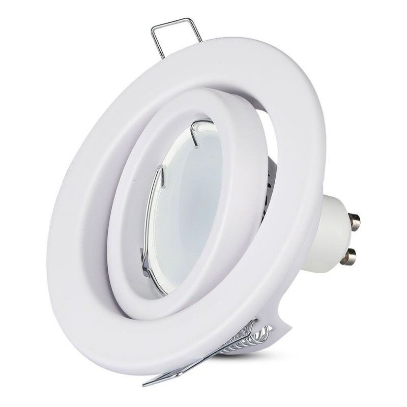 portafaretto da incasso orientabile v-tac vt-7227rd-wh gu10 bianco - dettaglio 3