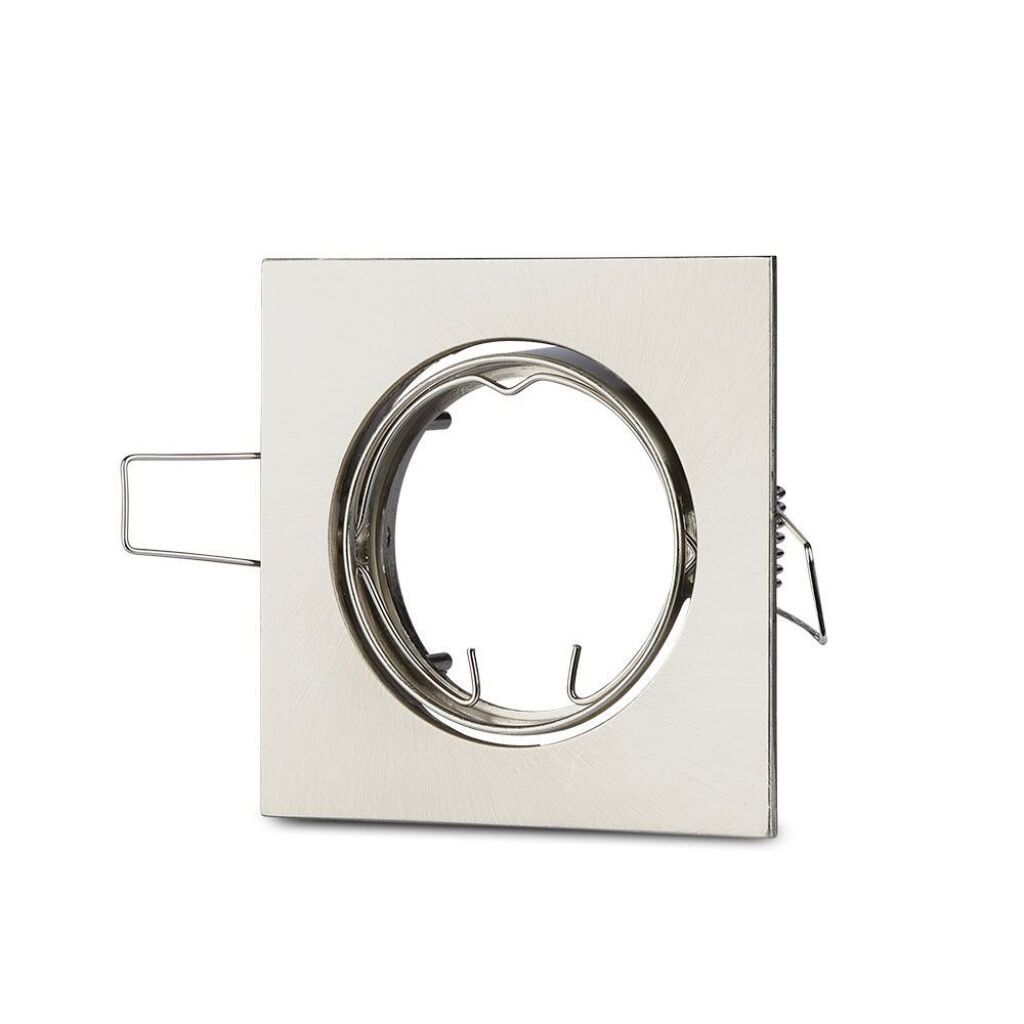 portafaretto da incasso v-tac vt-779-sn-sq gu10 nichel satinato orientabile