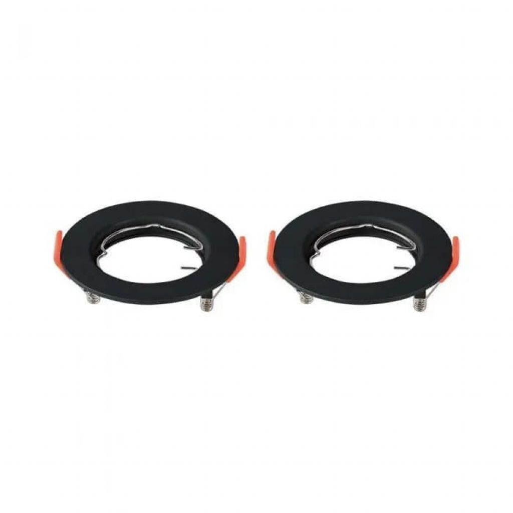 portafaretto da incasso rotondo v-tac vt-929 gu10 nero 2 pezzi