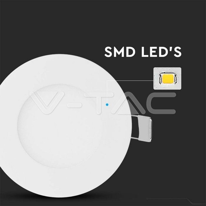 pannello led da incasso rotondo v-tac vt-307 3w 6400k - dettaglio 2