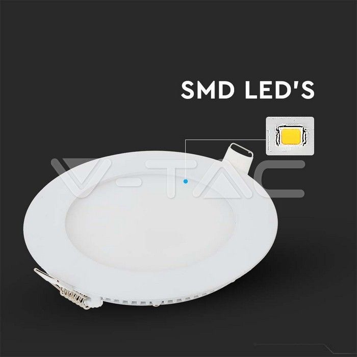 pannello led da incasso v-tac vt-607rd-n 6w 6400k rotondo - dettaglio 2