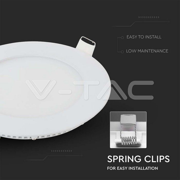 pannello led da incasso v-tac vt-607rd-n 6w 6400k rotondo - dettaglio 3