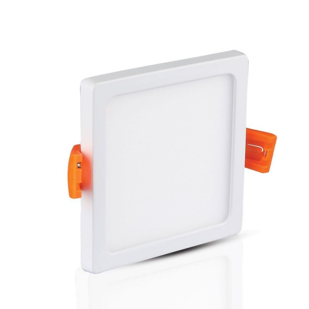 mini pannello led v-tac vt-888 sq 8w quadrato da incasso 3000k