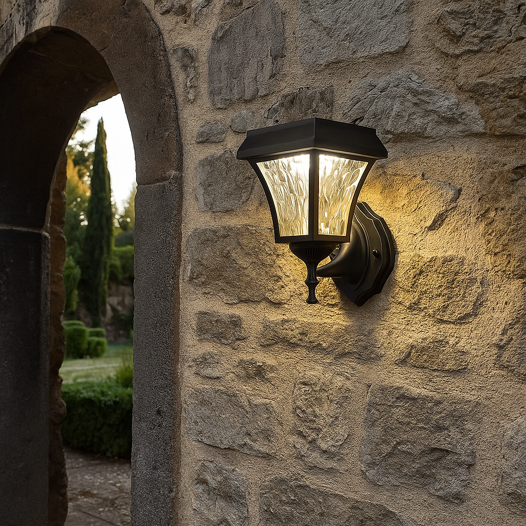 applique solare led vtac 3 colori vt-982-s 2w ip65 nero opaco