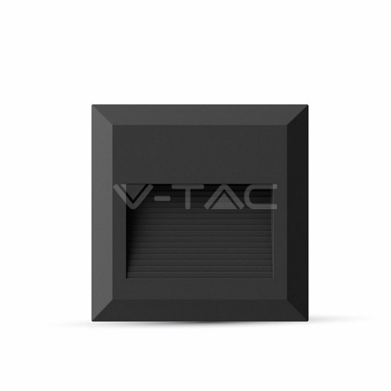 segnapasso led v-tac vt-1152-b 2w quadrato nero 3000k ip65 - dettaglio 2