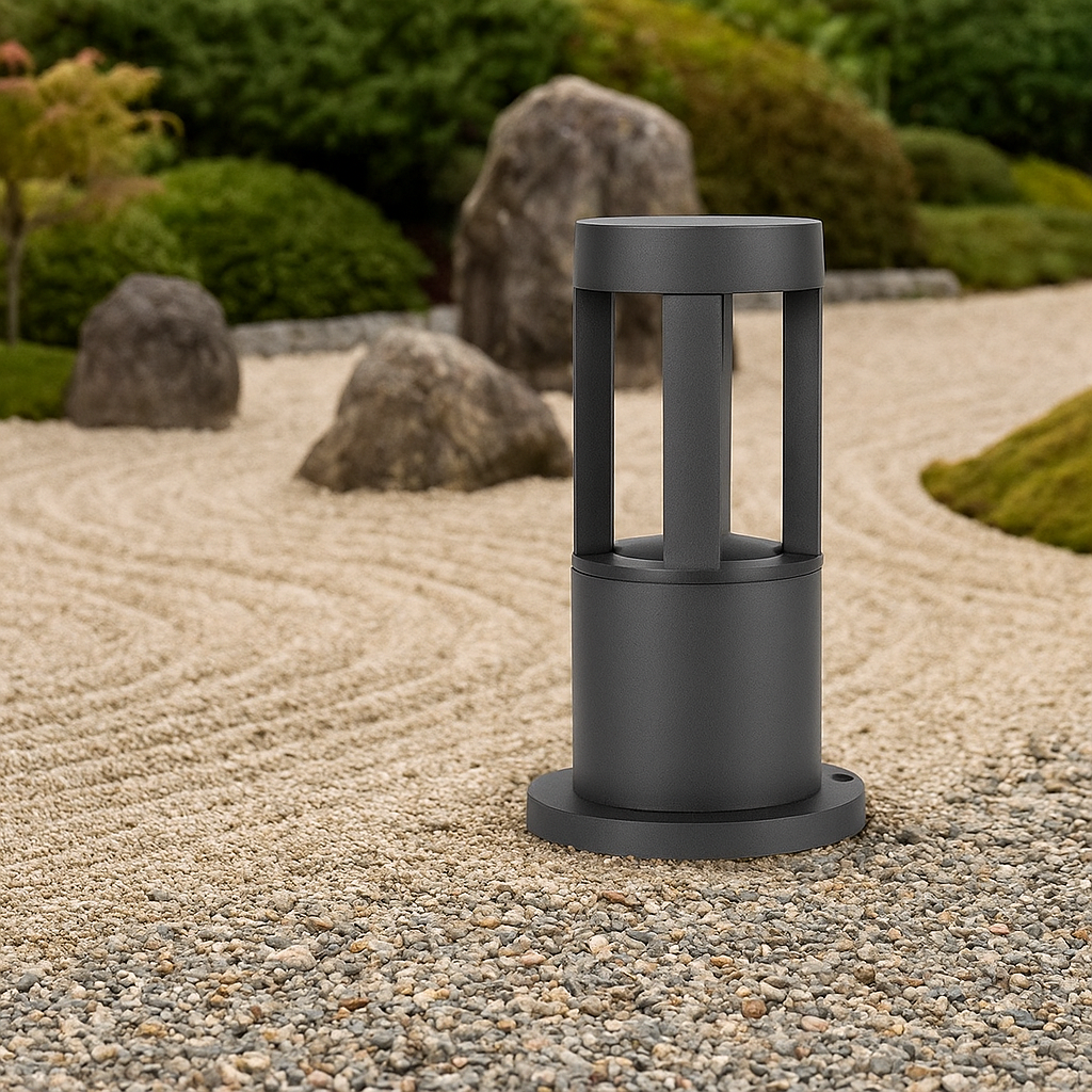 paletto led da giardino v-tac vt-830 10w 6400k nero ip65