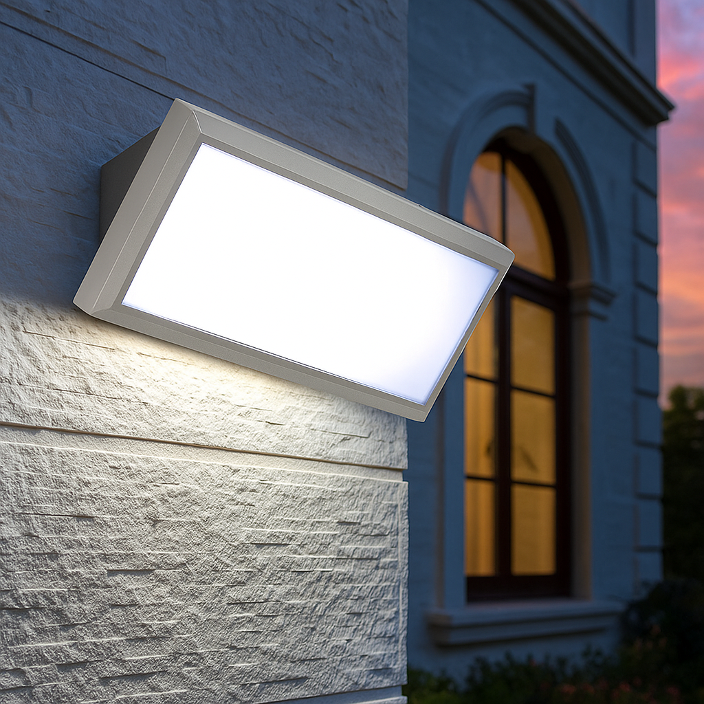 applique led da esterno v-tac vt-8054-n 12w 6400k ip65 grigia