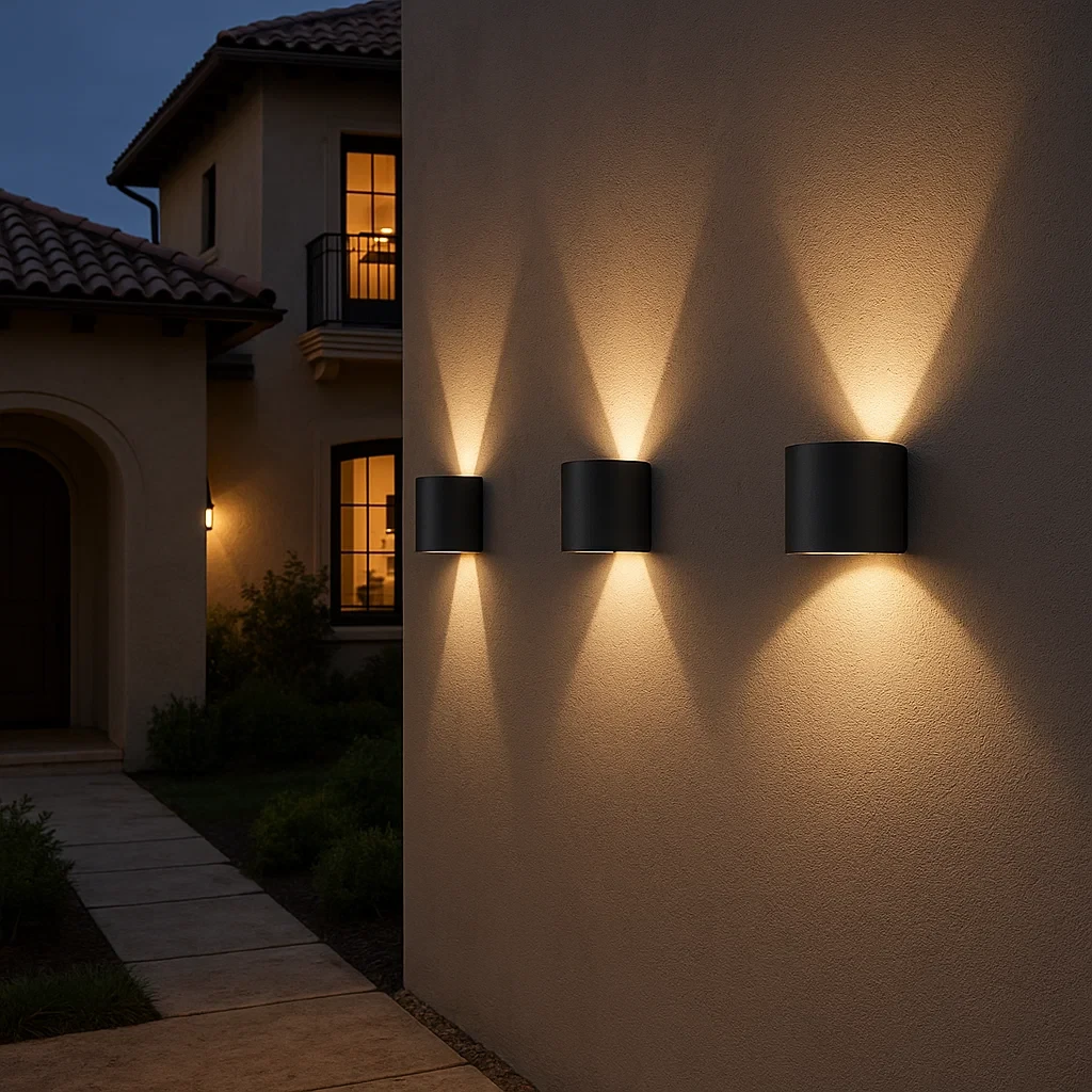 applique da esterno v-tac vt-756 6w nera ip65 luce calda