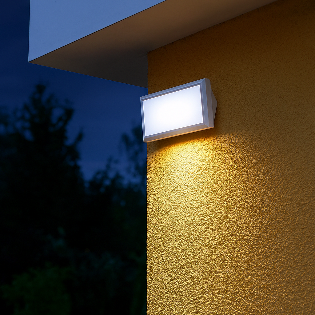 lampada led da muro angolare v-tac vt-5142 12w 4000k ip65 bianca