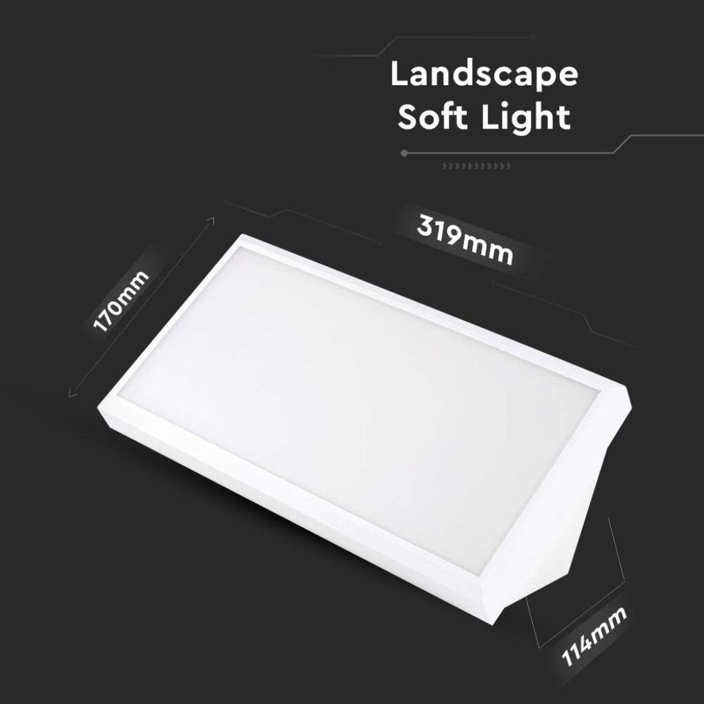 applique led da esterno v-tac vt-8055-w 20w 4000k ip65 bianca - dettaglio 3