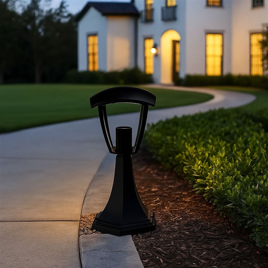 paletto da giardino v-tac vt-734 e27 nero ip44