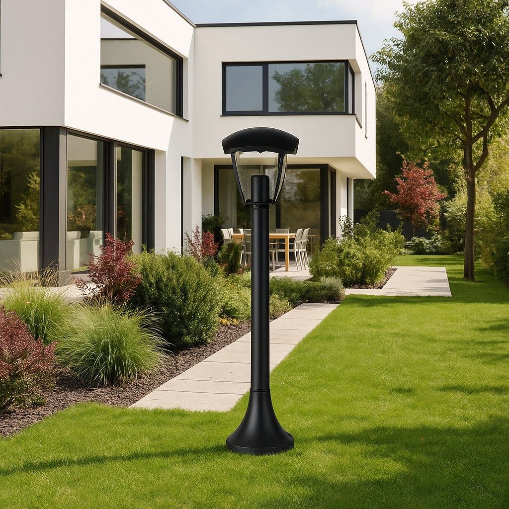 lampada da giardino v-tac vt-736 e27 nera ip44 h 60 cm