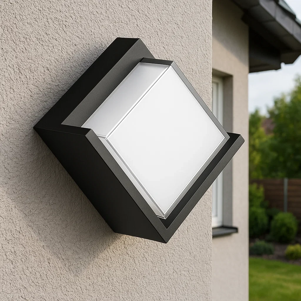 applique da esterno v-tac vt-827-sq-n led 12w 3000k ip65 nera