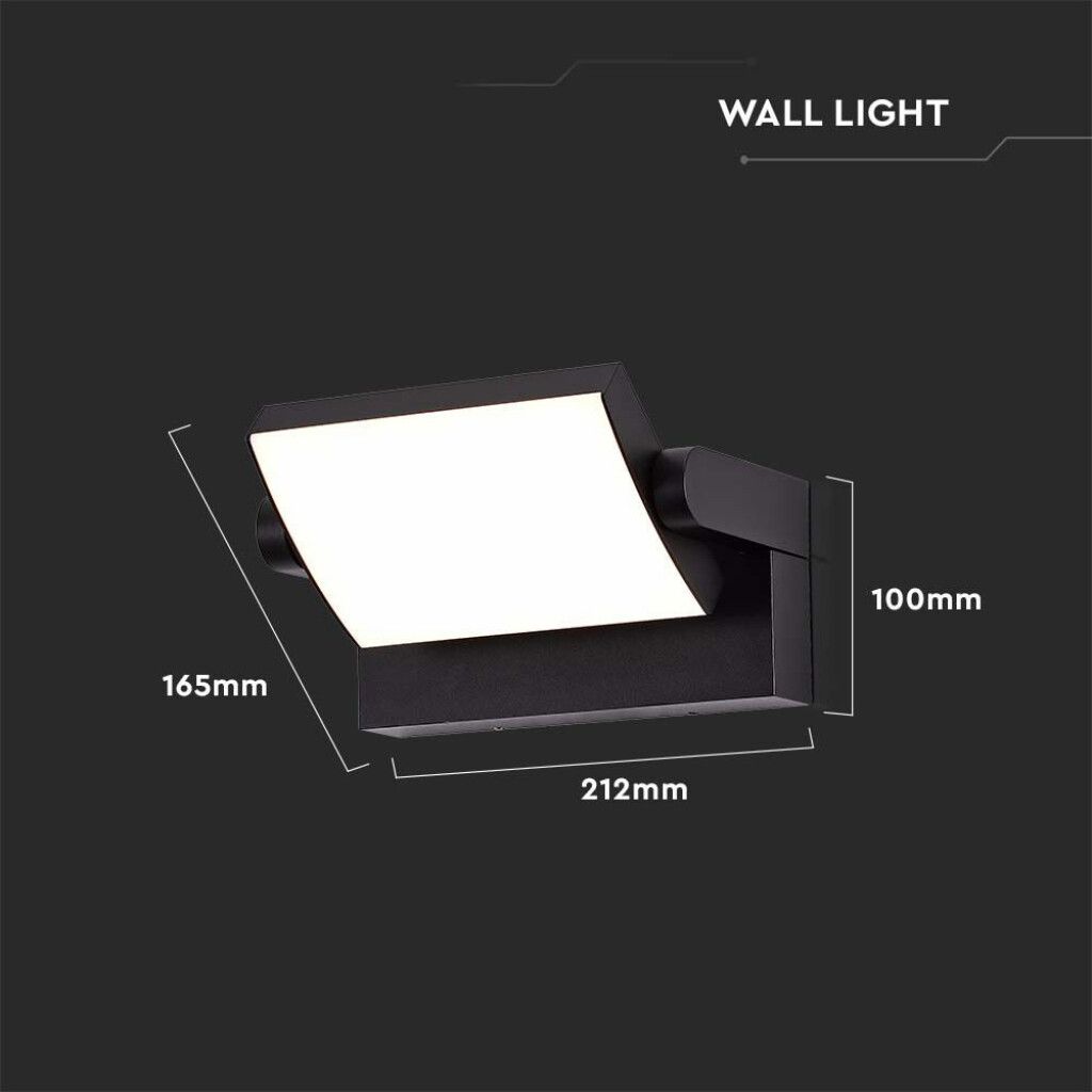 applique led da esterno v-tac vt-11020-120-b 17w 3000k nera orientabile ip65 - dettaglio 3