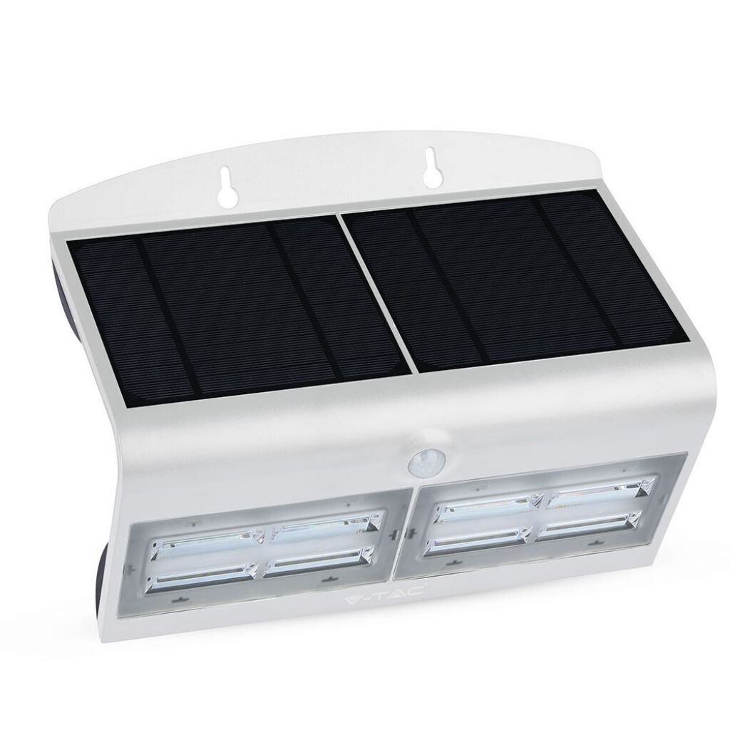 lampada led solare da muro v-tac vt-767-7-w 8w 4000k con sensore pir