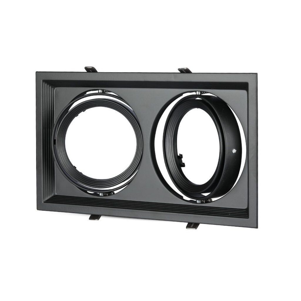portafaretto da incasso doppio v-tac vt-7222-b nero per ar111