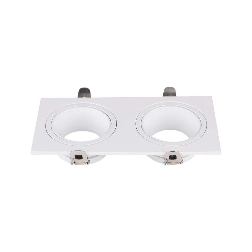 portafaretto da incasso doppio v-tac vt-439 per gu10 bianco