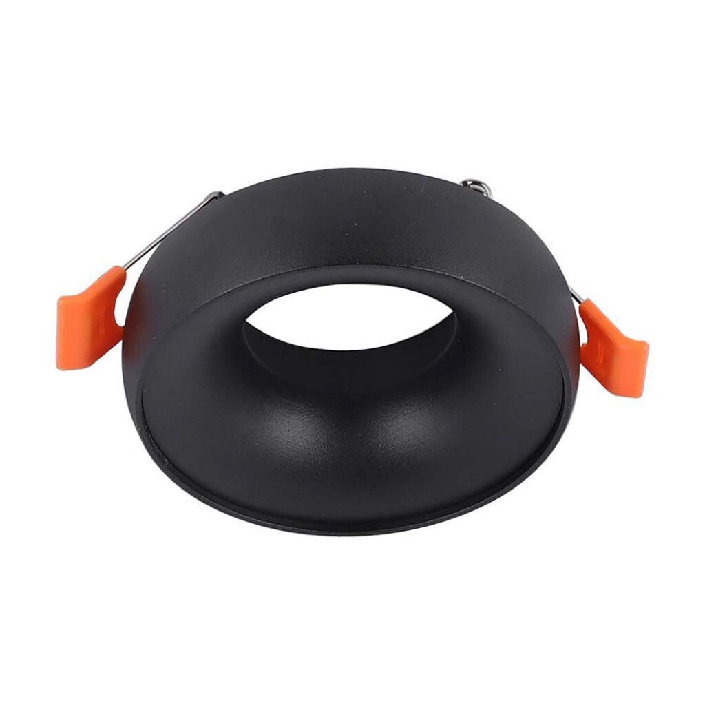 portafaretto da incasso v-tac vt-980rd-bb gu10 rotondo nero con riflettore nero
