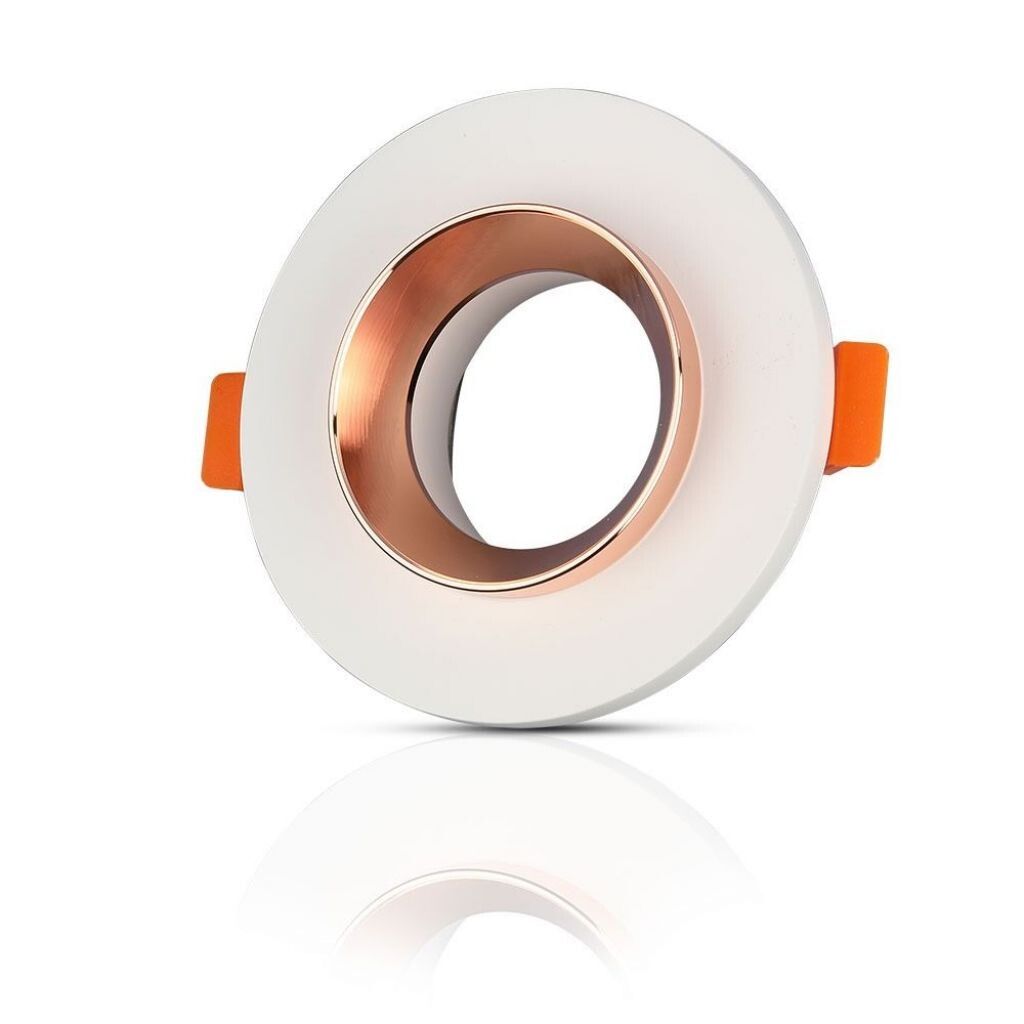 portafaretto da incasso rotondo v-tac vt-862-mrp gu10 bianco e oro rosa opaco