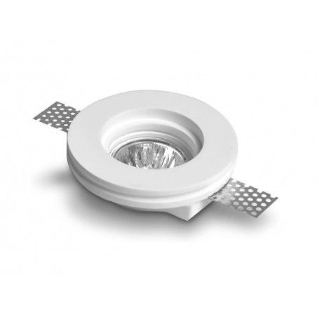 Portafaretto in gesso GU10 / MR16 da incasso 130x130x45mm Bianco Rotondo Novaline Portafaretto in gesso GU10 / MR16 da incasso 130x130x45mm Bianco Rotondo Novaline
