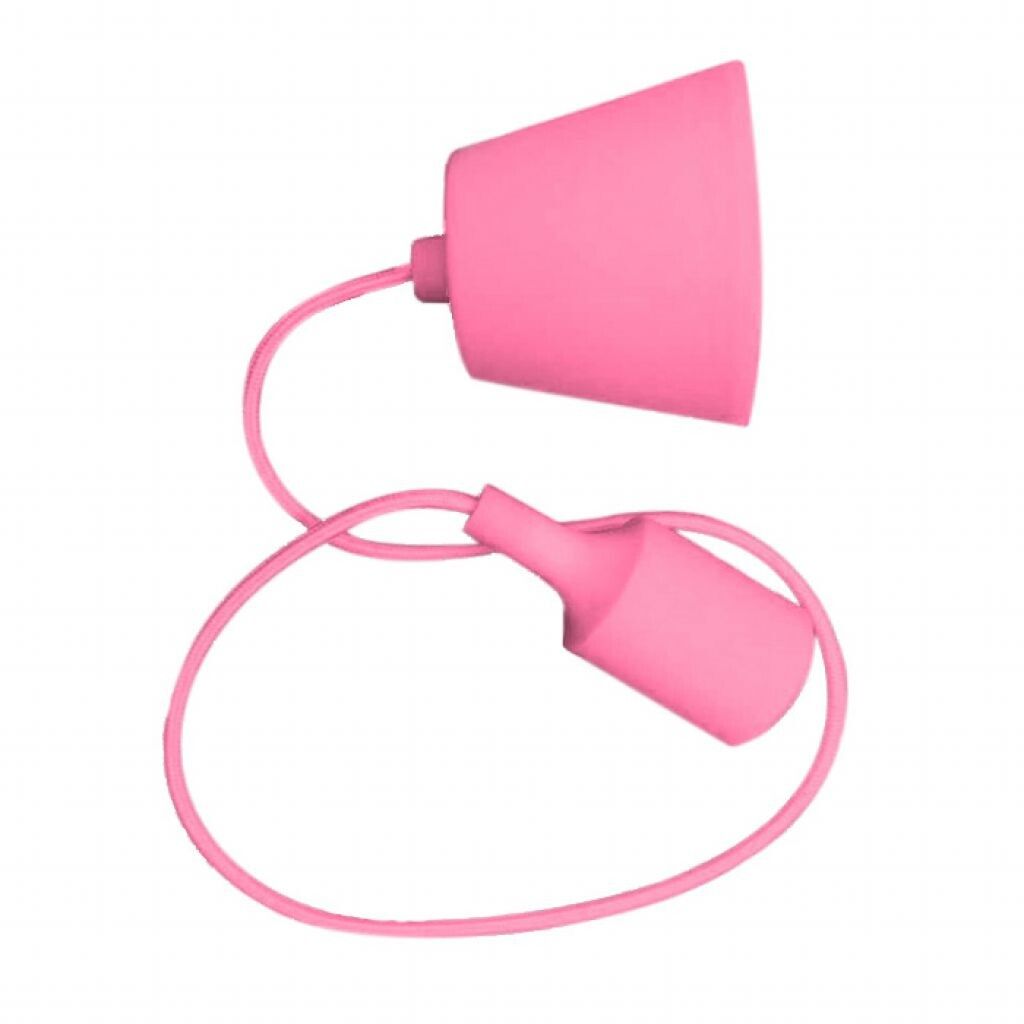 portalampada a sospensione v-tac vt-7228-pn e27 rosa in silicone