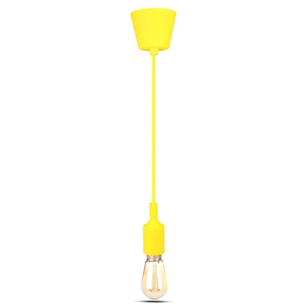 portalampada a sospensione v-tac vt-7228-y e27 in silicone giallo 100 cm