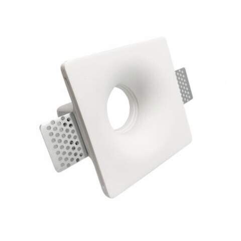 portafaretto in gesso terafacatory ges33 quadrato stondato per gu10 mr16