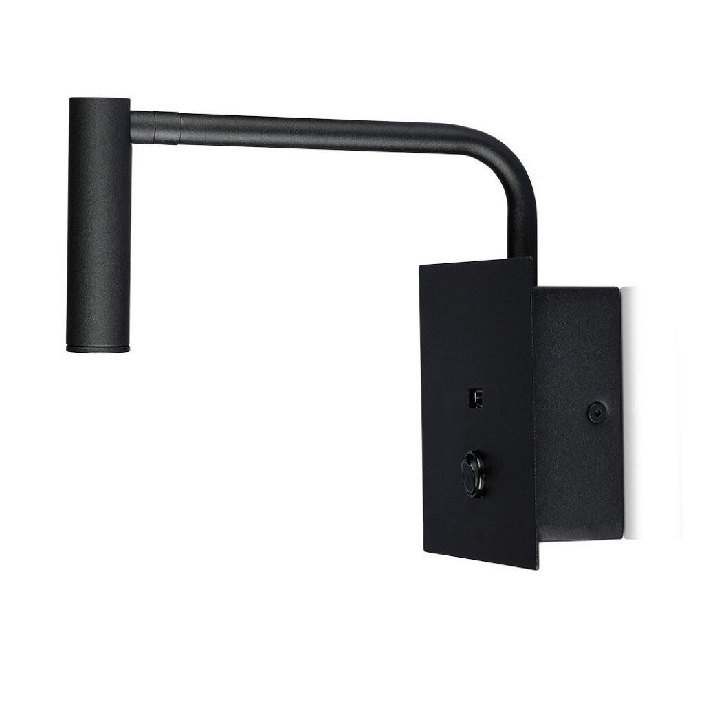 applique led da lettura v-tac vt-2943 3w usb nera 3000k - dettaglio 3