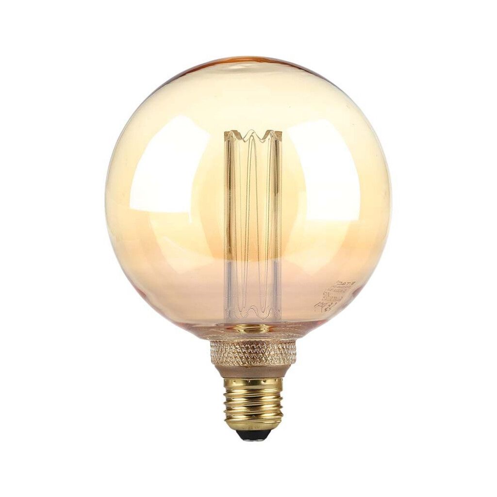lampadina led v-tac vt-2195-n e27 4w g125 filamento ambrata 1800k