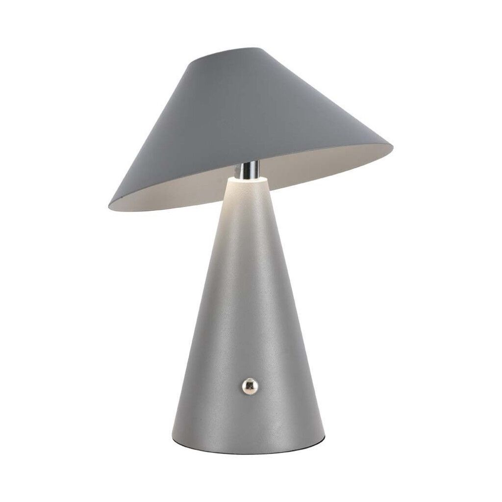 lampada led da tavolo v-tac vt-1051 3w ricaricabile grigia 3 in 1