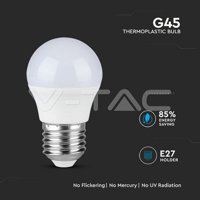 lampadina led v-tac vt-246 5,5w e27 g45 4000k 470 lm - dettaglio 3