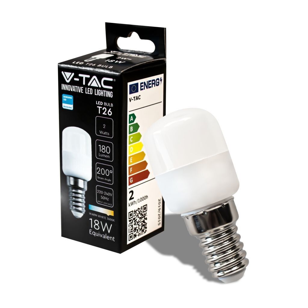 lampadina led v-tac vt-202 e14 st26 2w luce calda 3000k