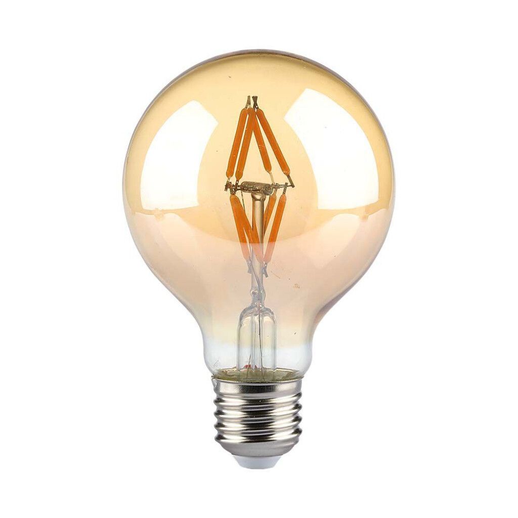 lampadina led v-tac vt-2004-n e27 4w g80 filamento ambrato 2200k