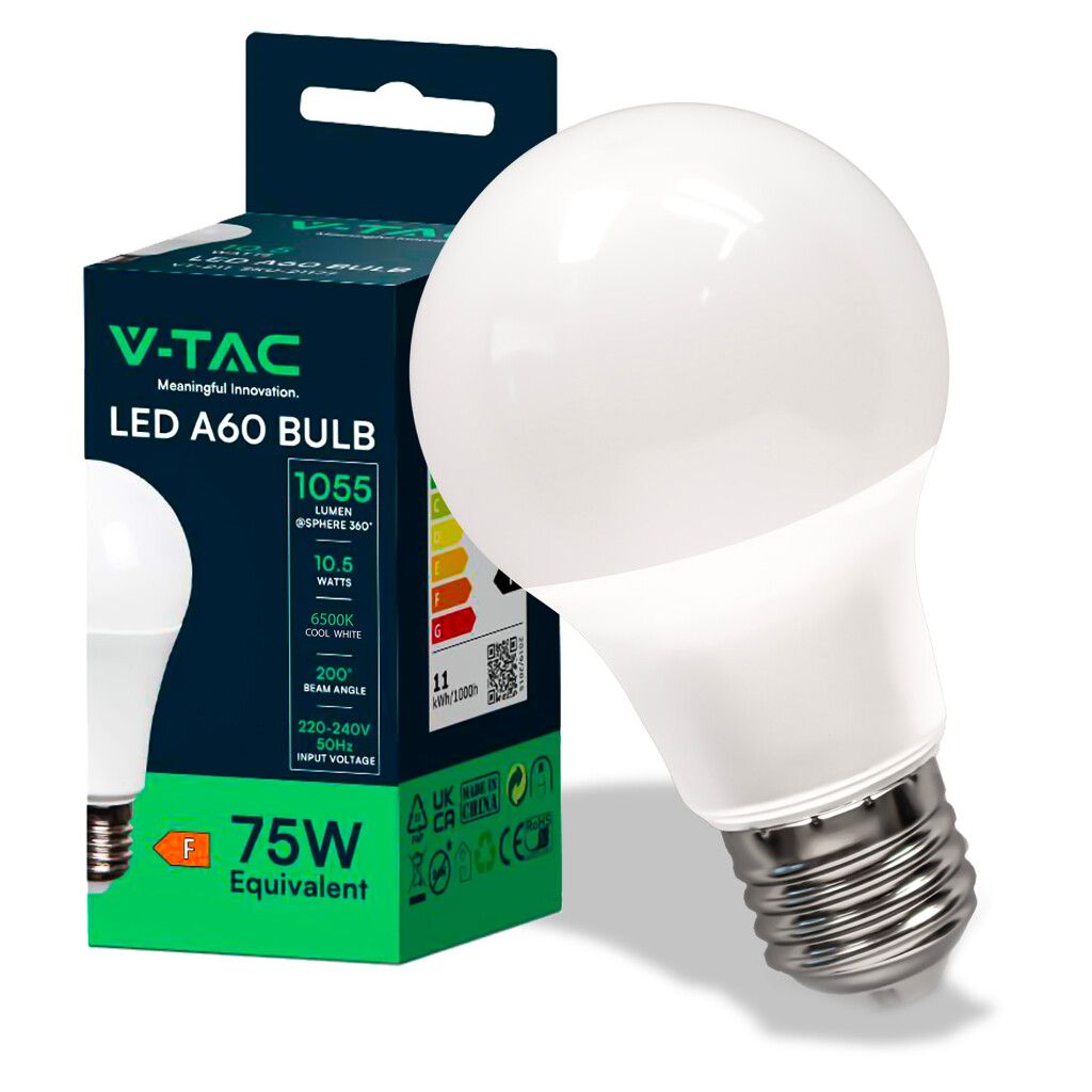 Lampadine LED E27 V-tac 8.5W Confezione Da 10 - Ultima Generazione A+ 806 Lumen - Foto 2