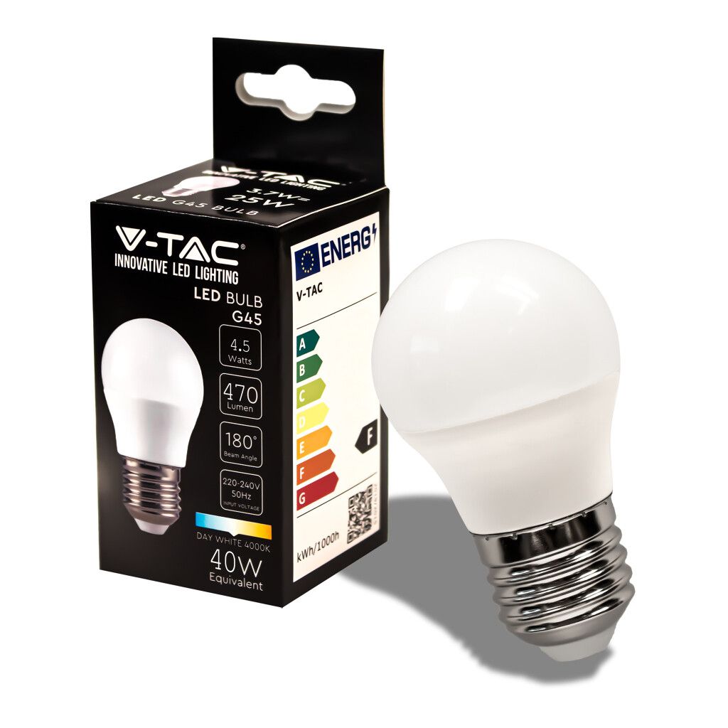 lampadina led e27 v-tac vt-1879 g45 4,5w 4000k 470 lm