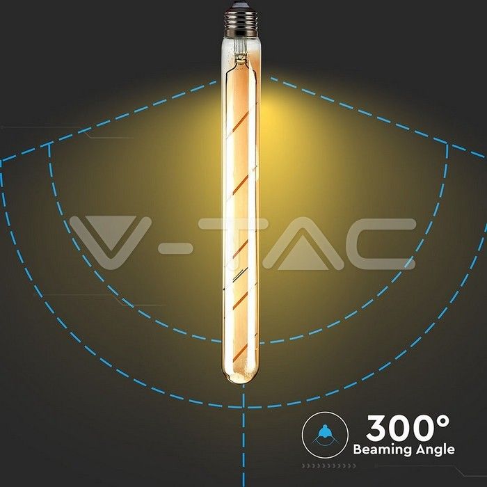 lampadina led v-tac vt-2005 t30 e27 5w filamento amber 2200k - dettaglio 2