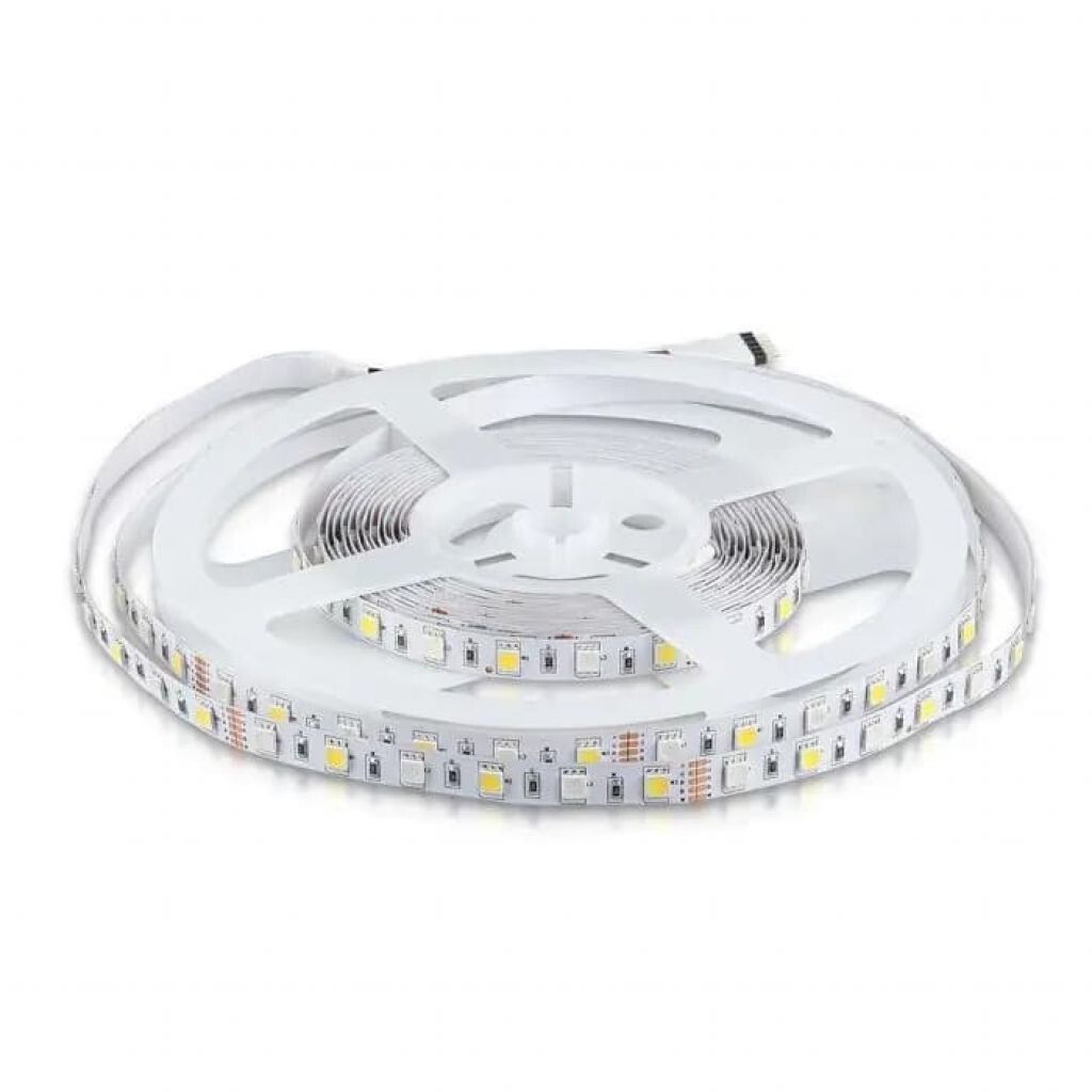 striscia led v-tac vt-5050 60-ip20-n rgb+bianco freddo 8w/m 5m